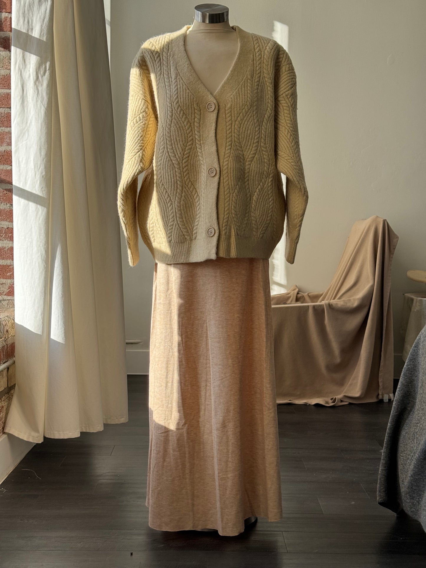 Rachel Classic Maxi Skirt In Taupe