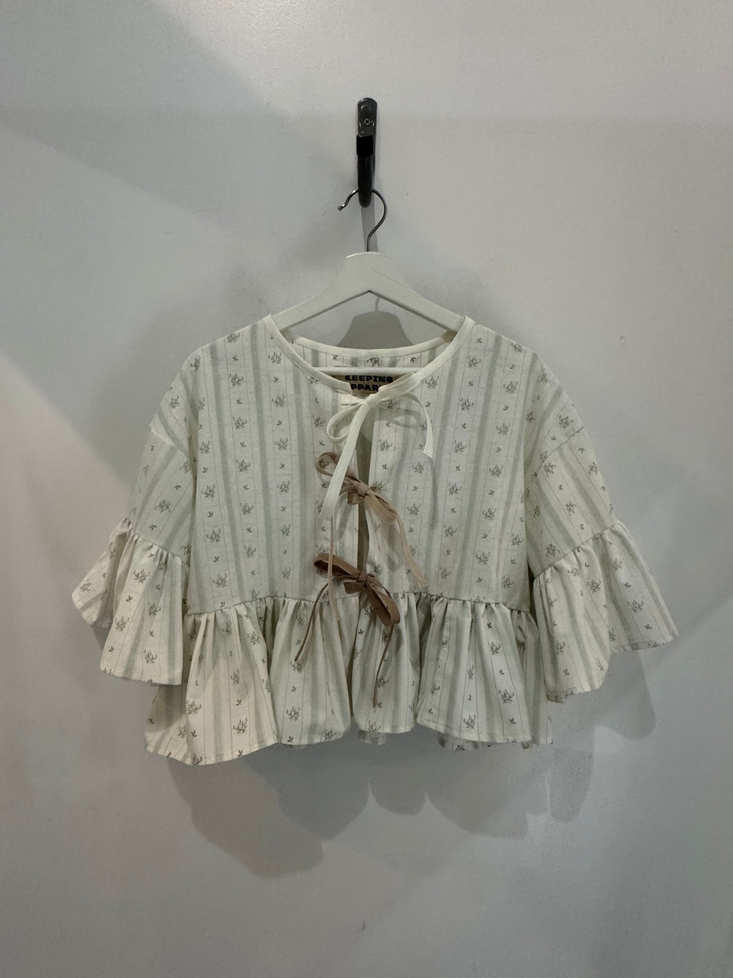 Joycie Handcrafted Vintage Tie Front Top