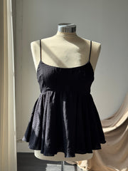 Mabel Open Back Doll Top In Black
