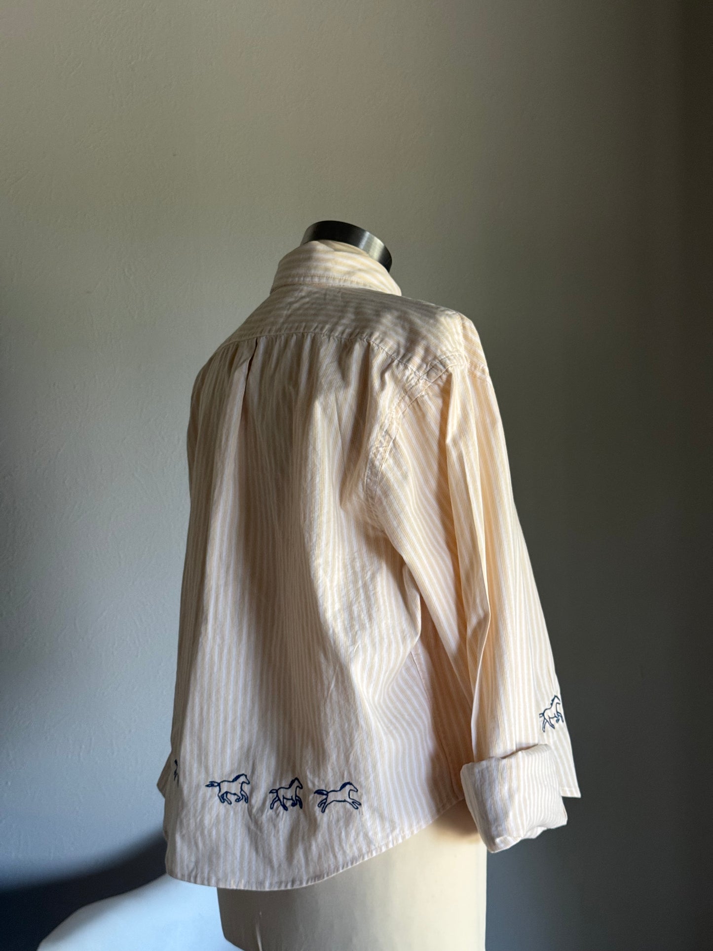 Lawrence Handcrafted Cropped Cotton Button Down Long Sleeve