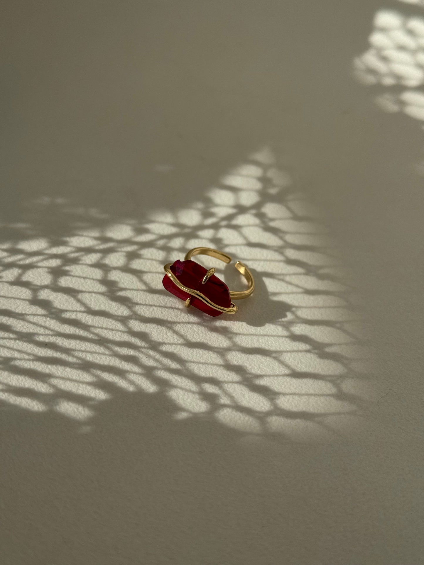 July Gem Statement Ring In Ruby Red