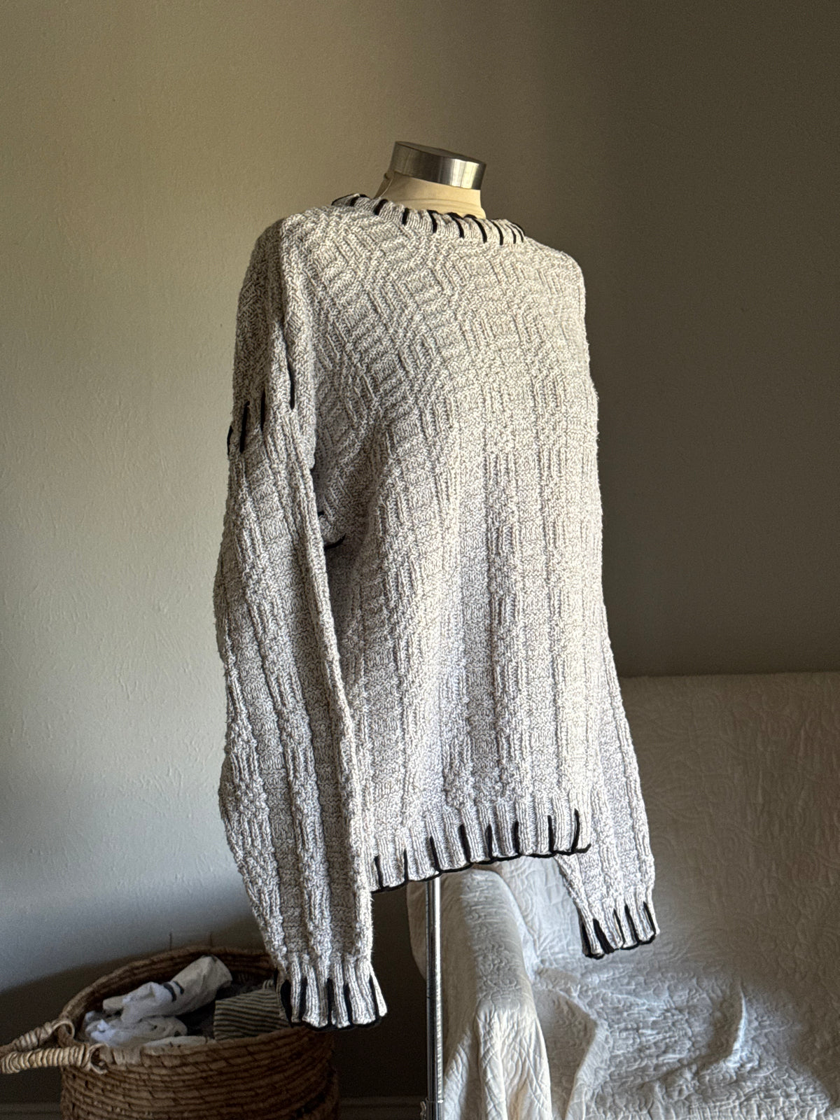 Joe Handcrafted Blanket Stitch Chunky Sweater