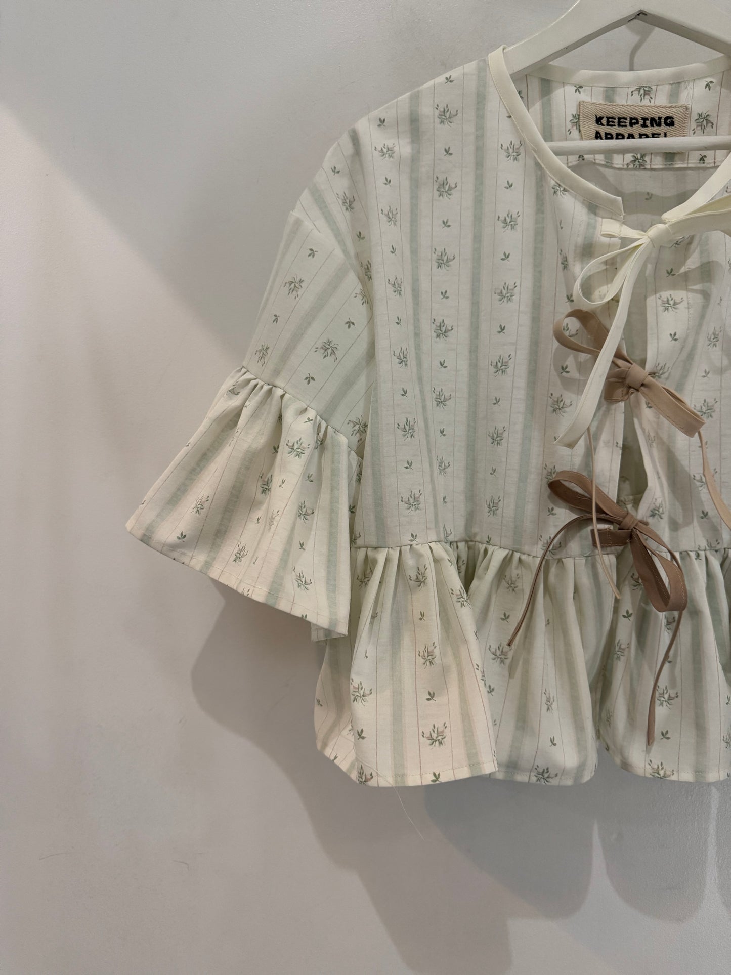 Joycie Handcrafted Vintage Tie Front Top