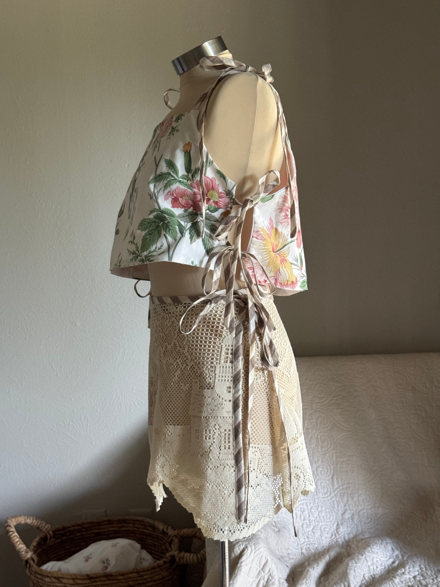 Delaney Handcrafted Vintage Lace Wrap Skirt