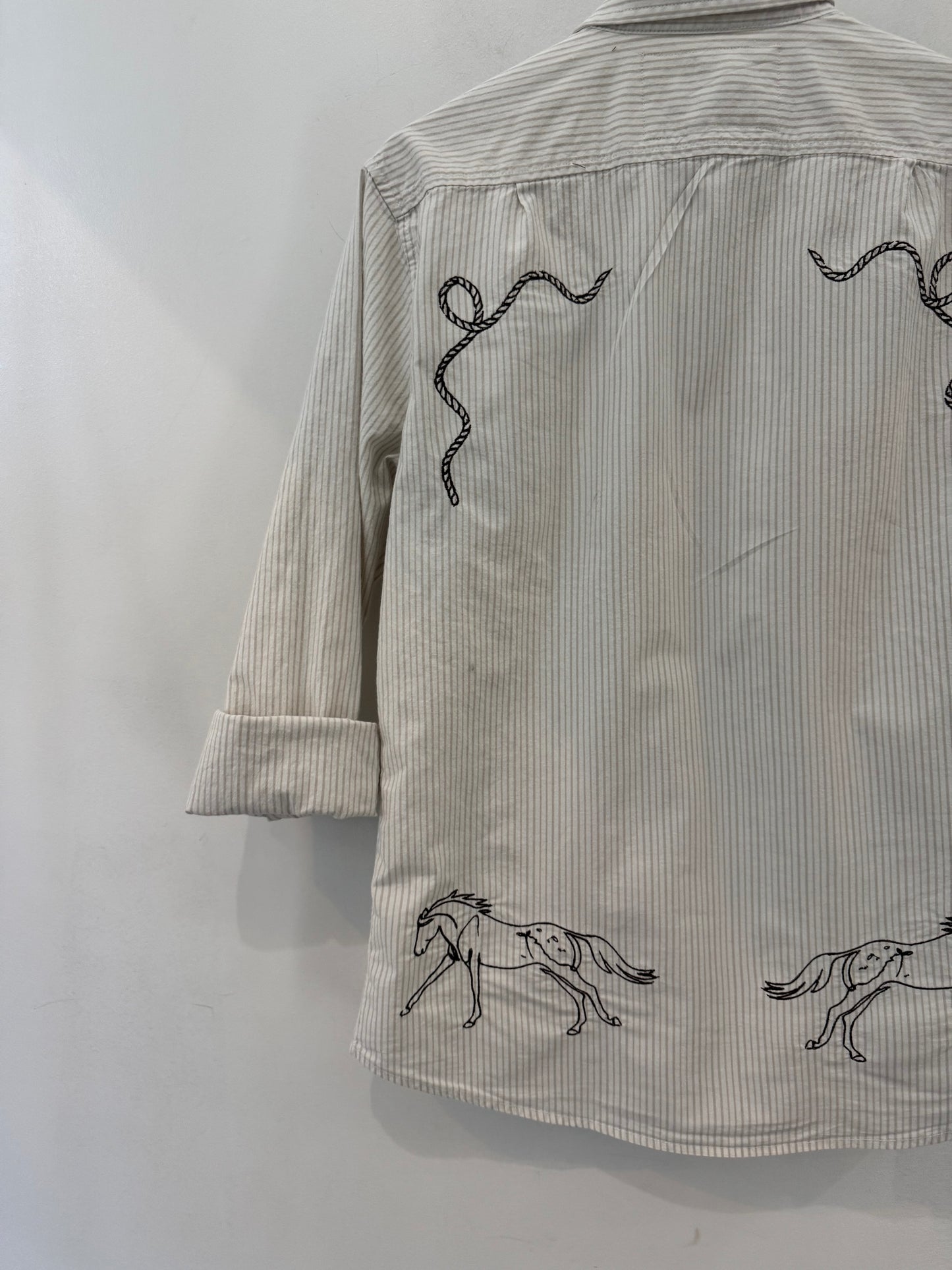 Jaxson Handcrafted Embroidered Striped Long Sleeve Button Down￼ ￼