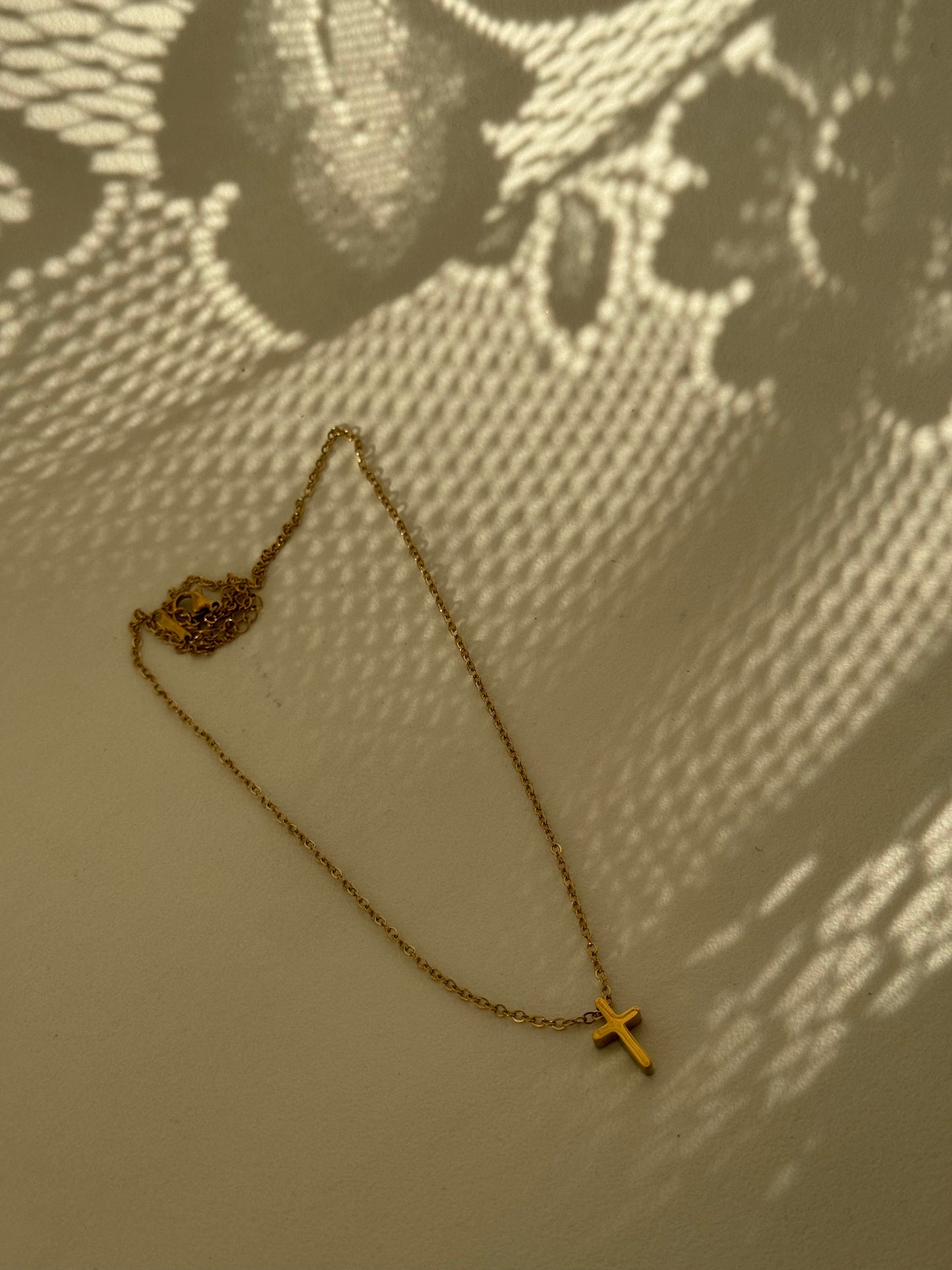 David Stainless Steel Mini Cross Necklace In Gold