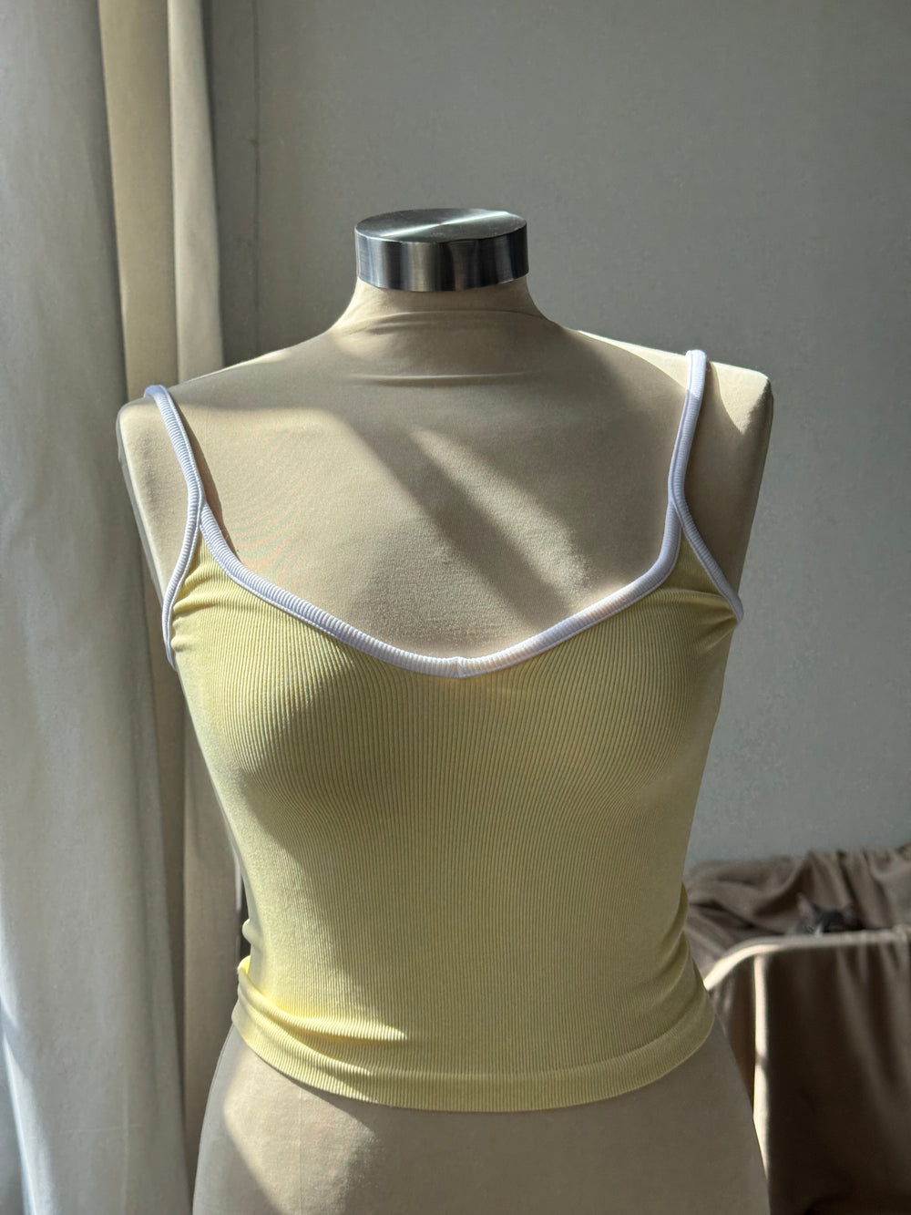 Tammy Ribbed Tank In Banana