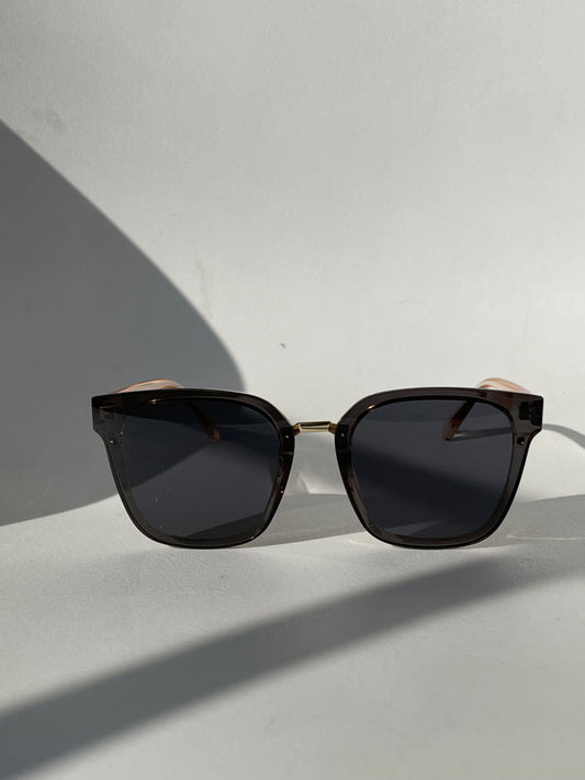 Connor Gold Rim Silver Double Stud Sunglasses In Peach