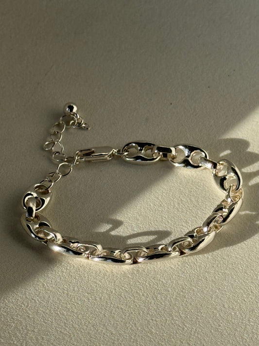 Reagan Chain Link Bracelet In Silver
