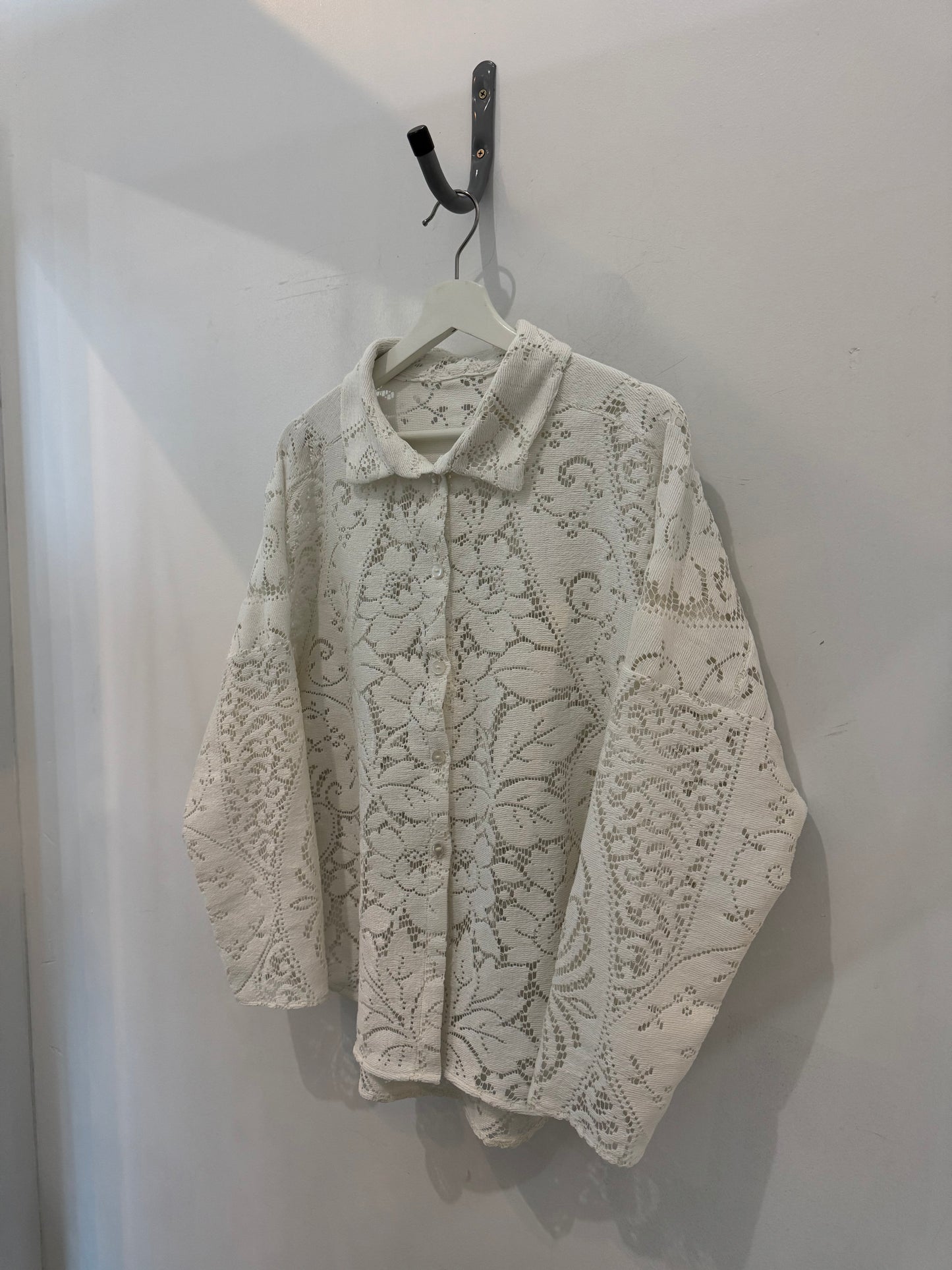 Ladell Handcrafted Vintage Shacket In Milk