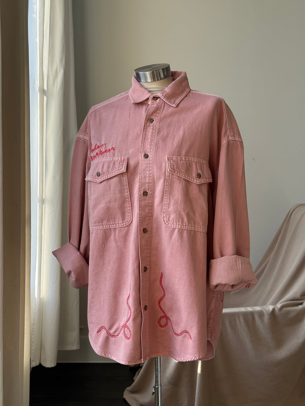 Jaxson Handcrafted Embroidered Rodeo Workwear Shacket
