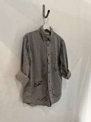 Jaxson Handcrafted Embroidered Button Down Long Sleeve Denim Shirt