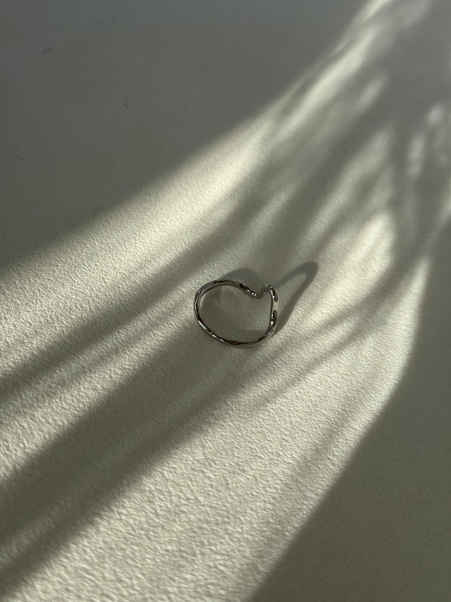 Organic Ditch Ring In Silver