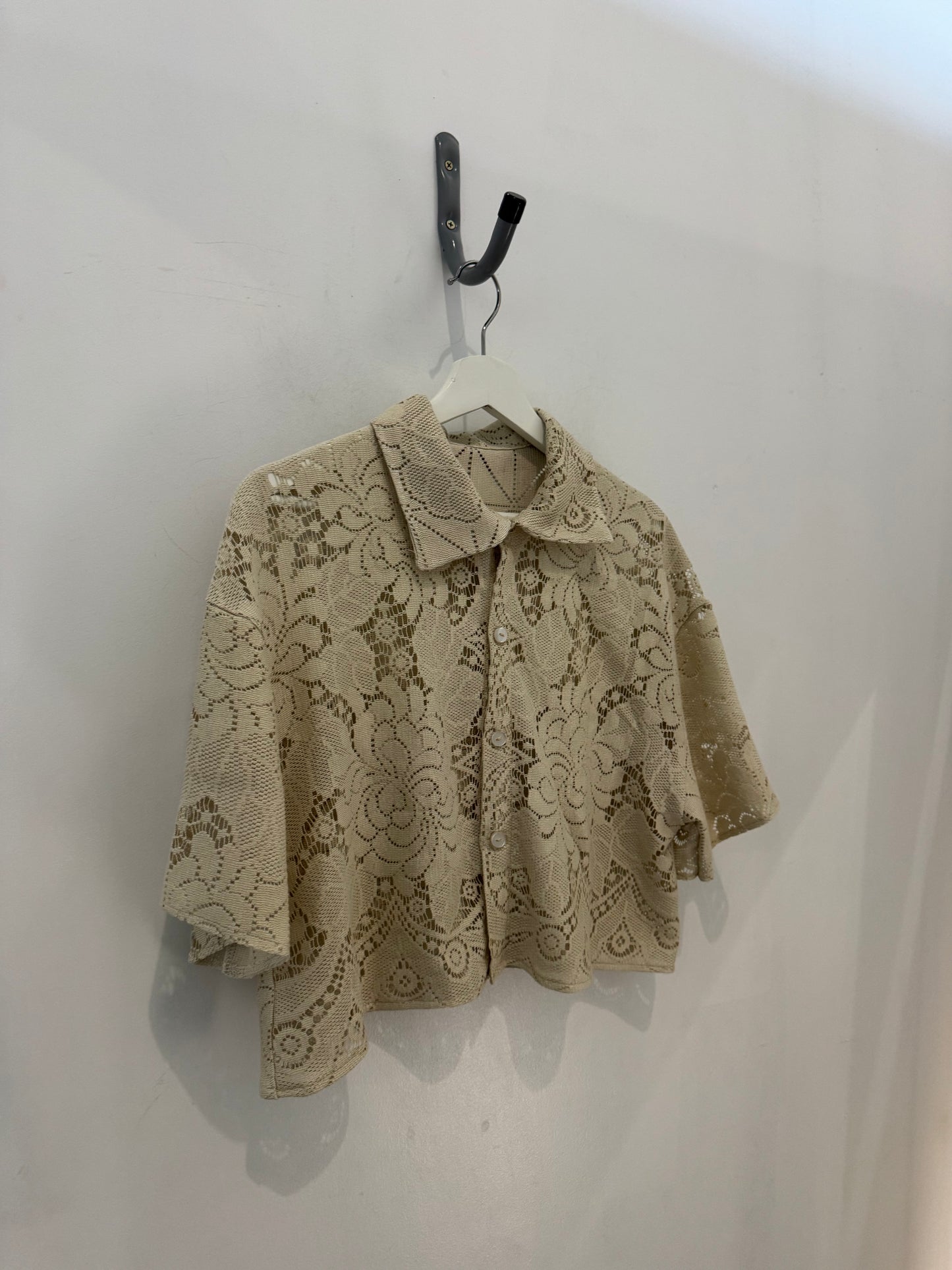 Judy Handcrafted Vintage Crop Top In Mocha