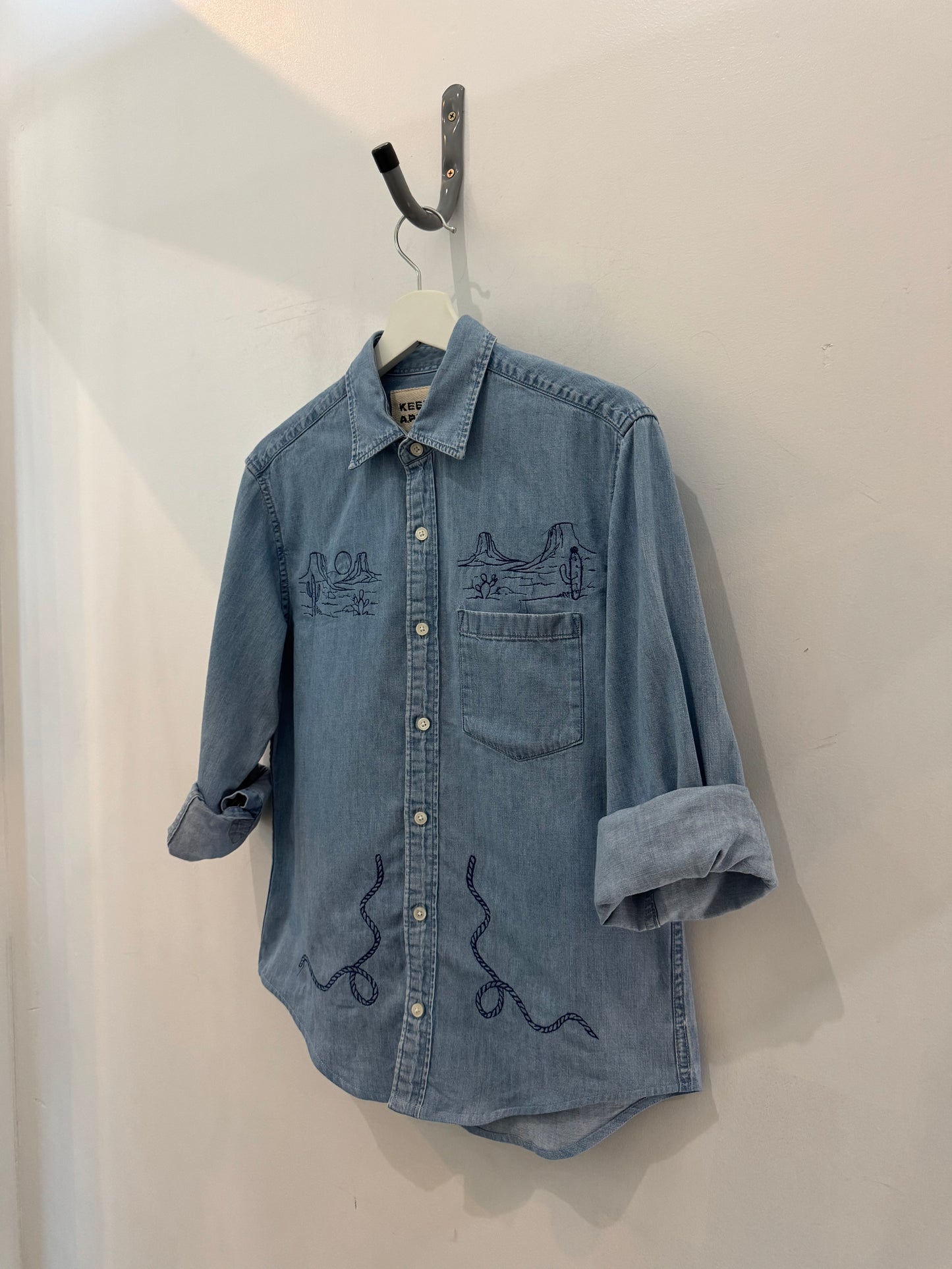 Jaxson Handcrafted Embroidered Denim Button Down