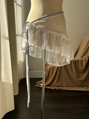 Verde Handcrafted Vintage Lace Ruffle Bandana Belt