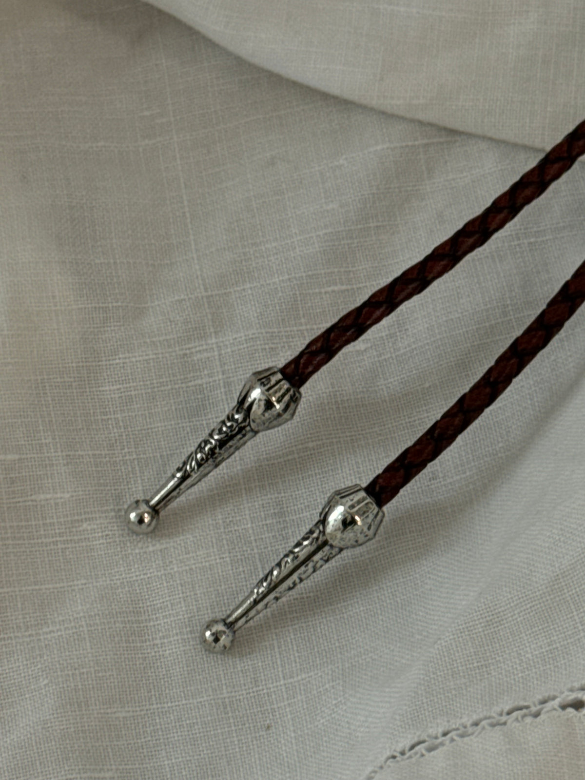 Handcrafted Agate Bolo Tie In Grey Stone