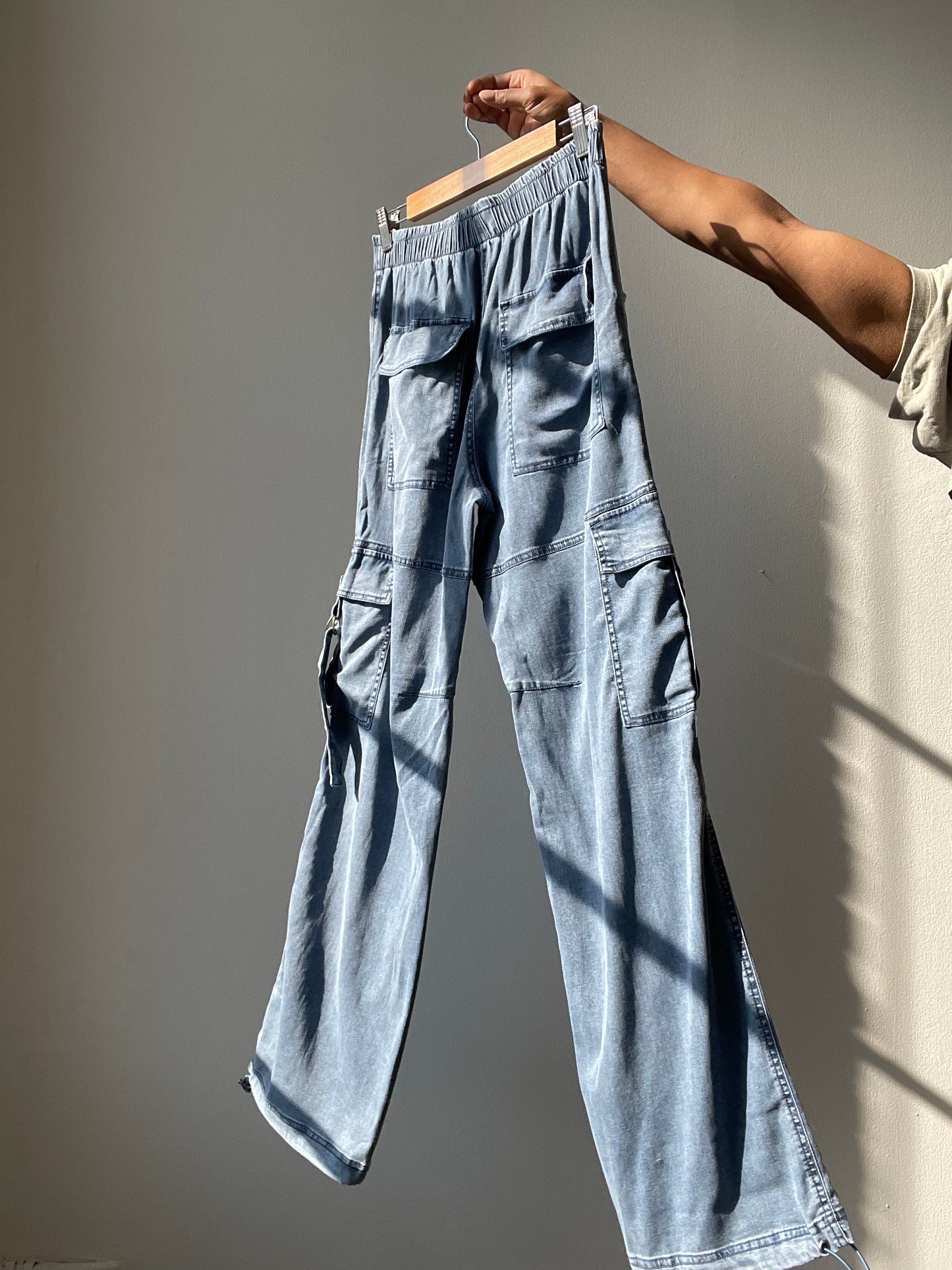 Makenna Ultra Soft Cargo Pants In Denim