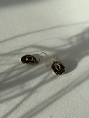 Cody Cowboy Hat Drop Earring In Antique Gold