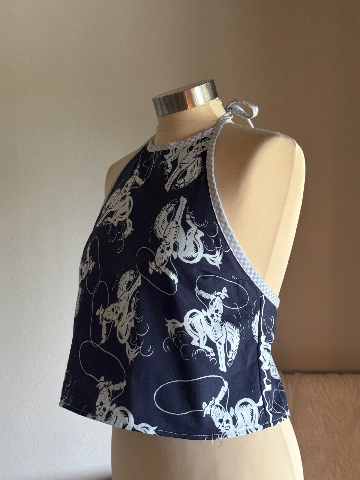 Brenda Handcrafted Open Back Rodeo Halter Top