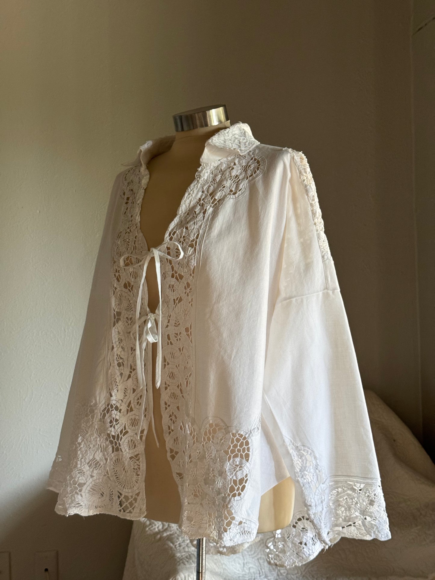 Ladell Handcrafted Vintage Tie Front Shacket