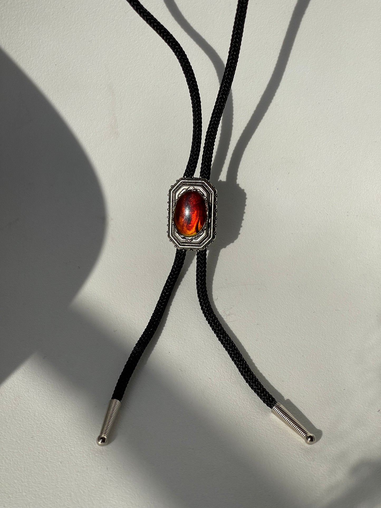 Southern Amber Handmade Black Cord Bolo