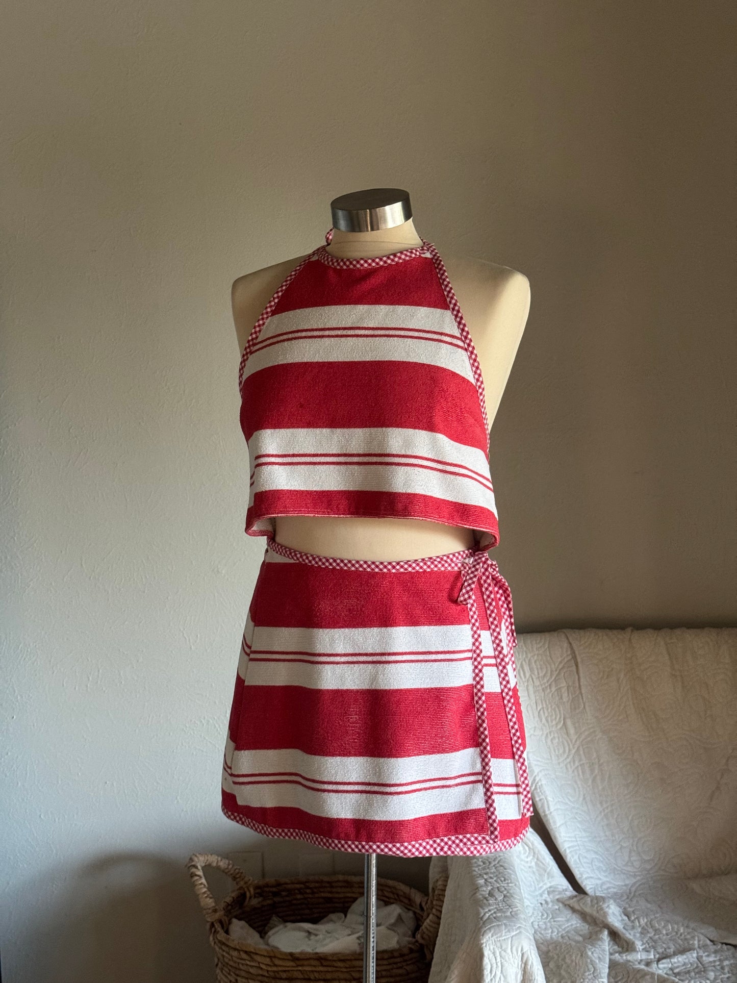 Delaney Handcrafted Vintage Towel Wrap Skirt