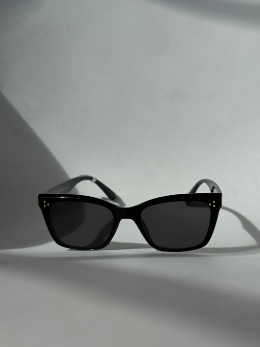 Tangi Triple Gold Stud Classic Sunglasses In Black