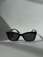 Tangi Triple Gold Stud Classic Sunglasses In Black