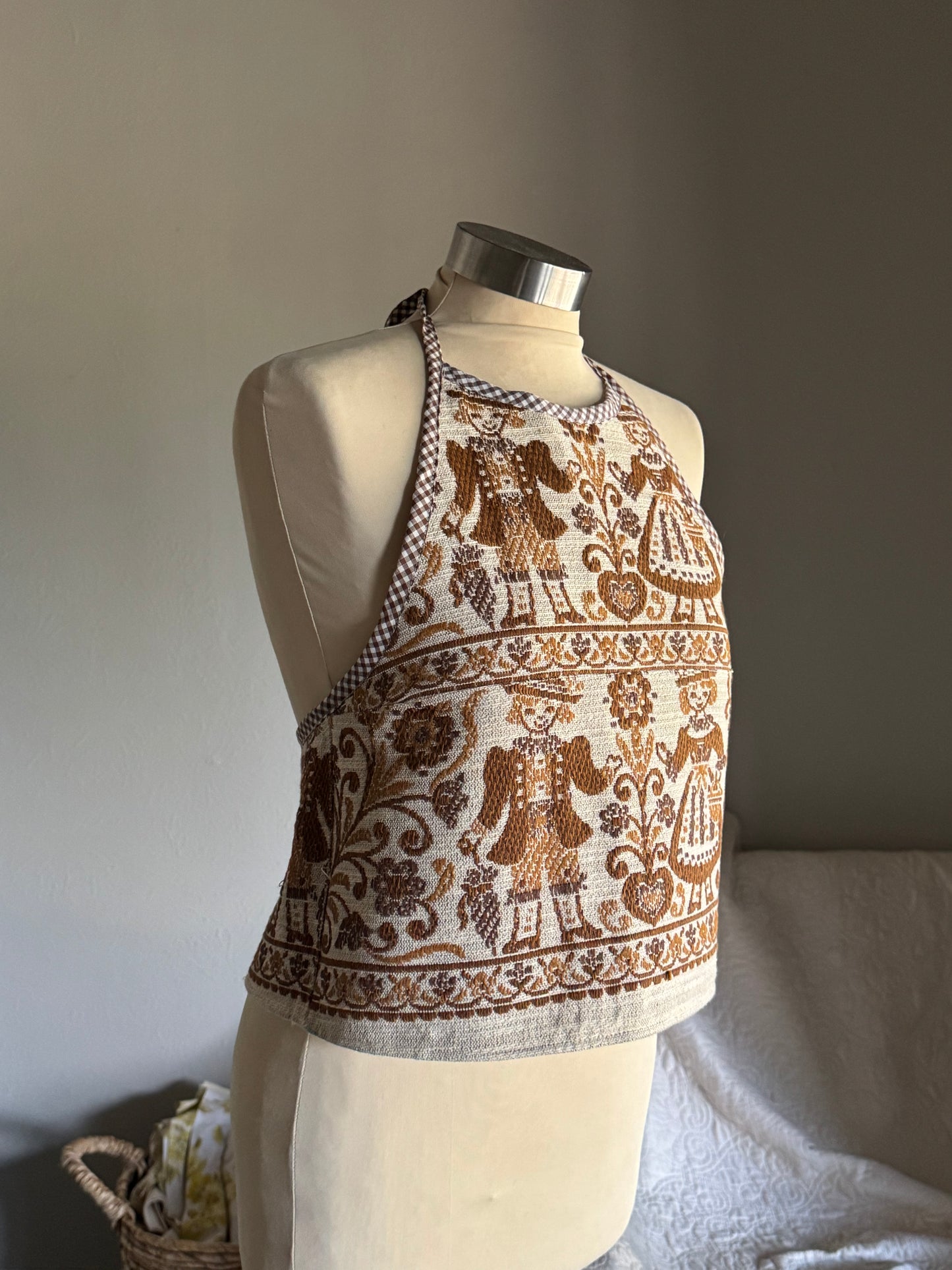 Brenda Handcrafted Vintage Tapestry Halter Top