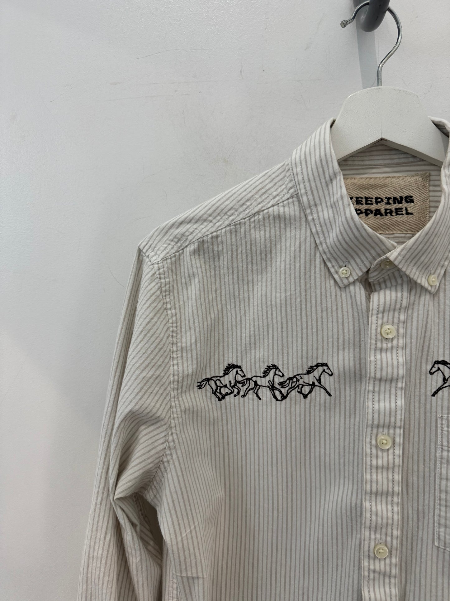 Jaxson Handcrafted Embroidered Striped Long Sleeve Button Down￼ ￼