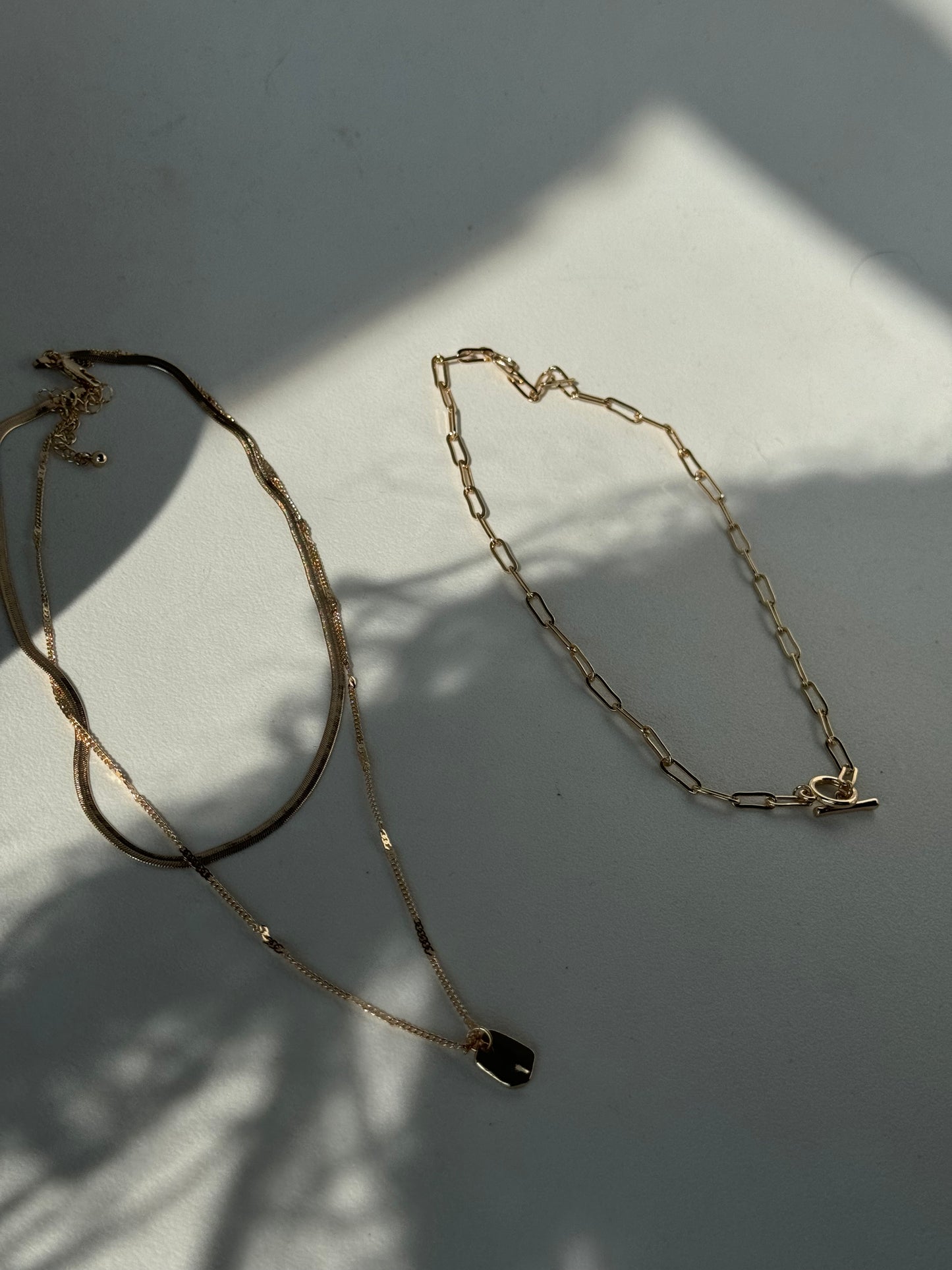 Toggle Nugget & Snake Layered Necklace In Gold