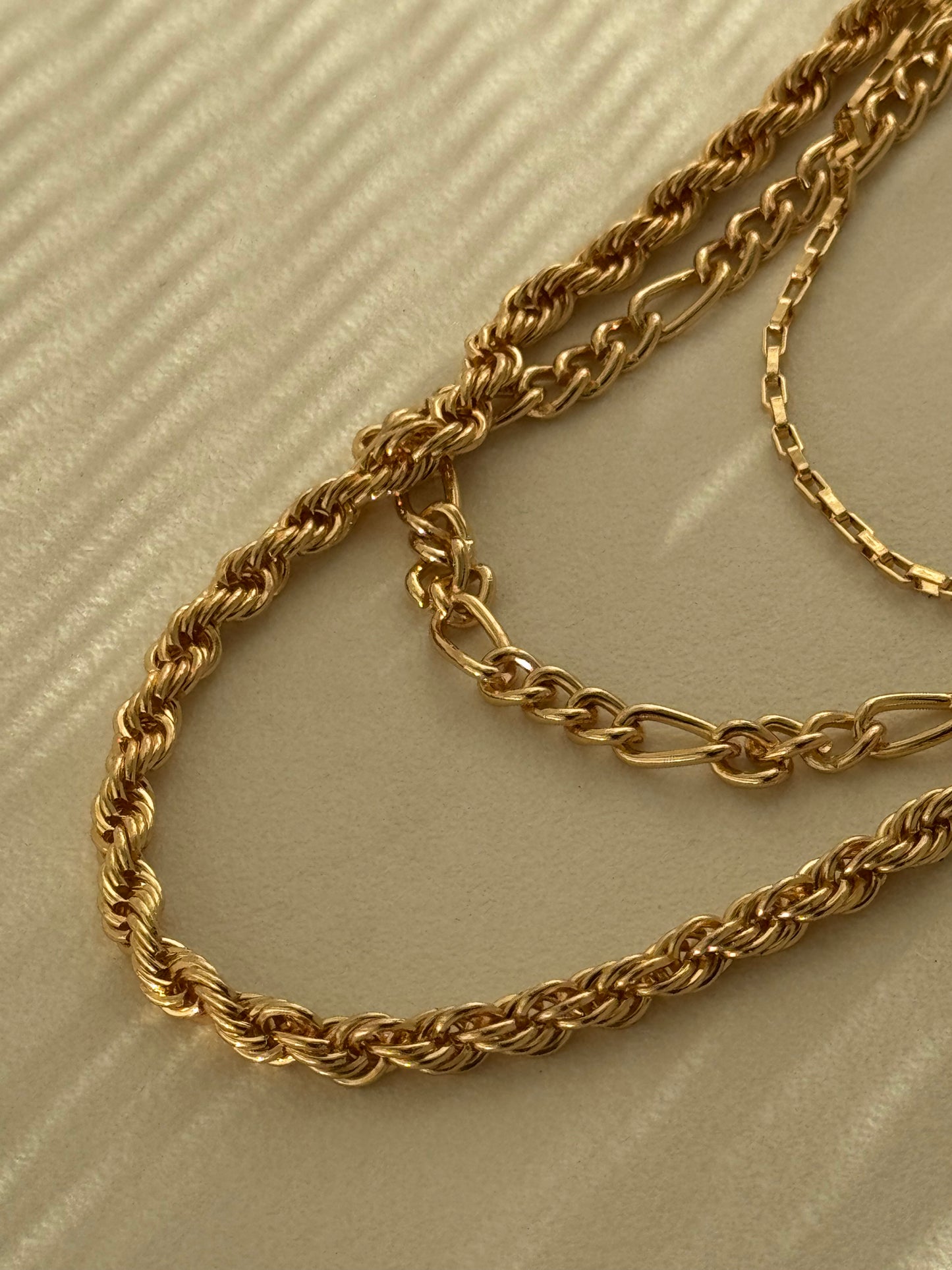 Teresa Classic Rope Chain Link Layered Necklace In Gold