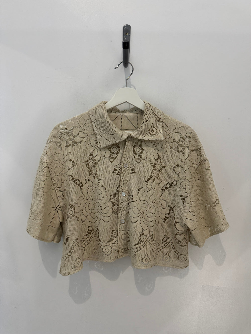 Judy Handcrafted Vintage Crop Top In Mocha