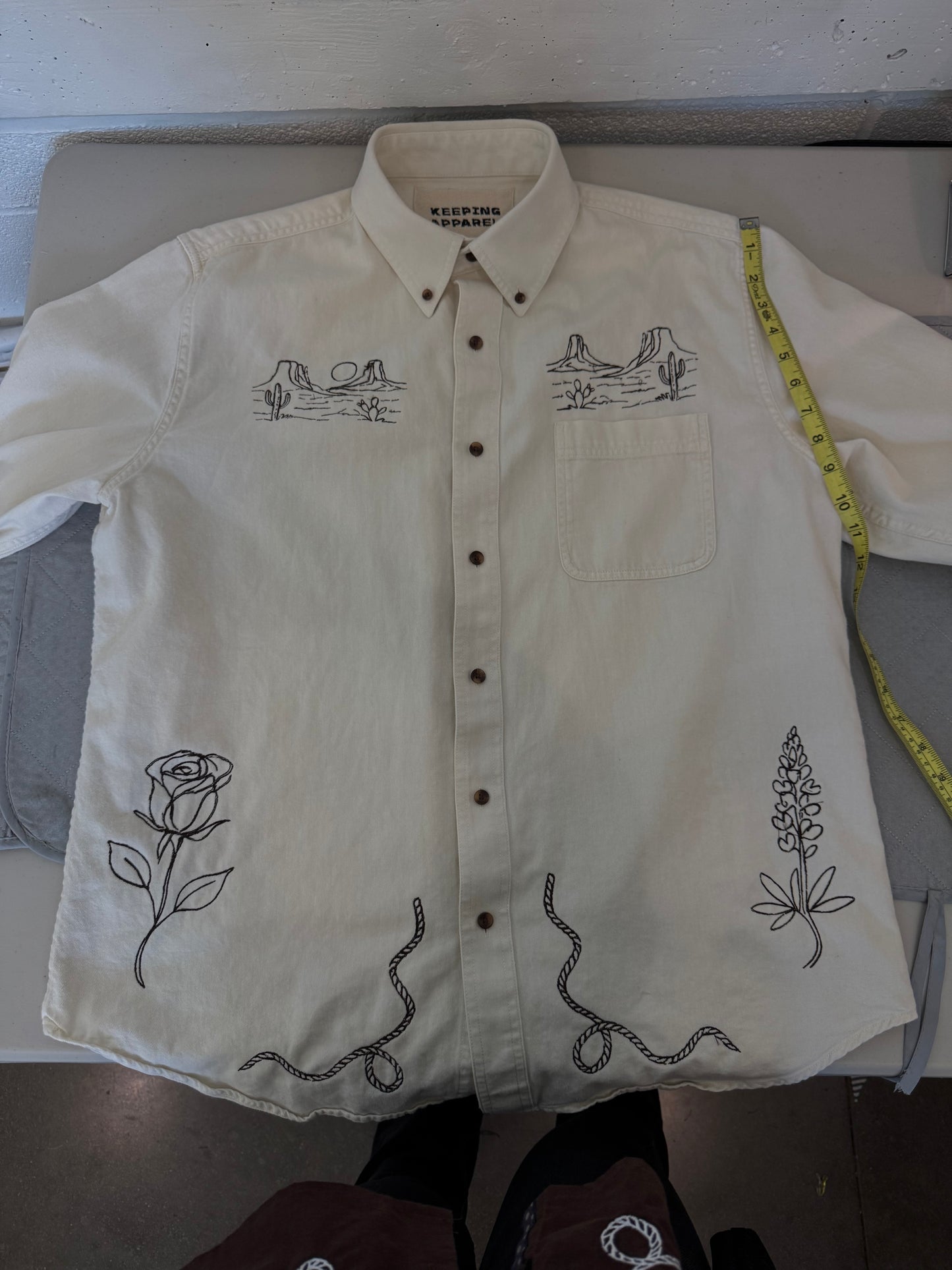 Jaxson Handcrafted Embroidered Shacket In Cream