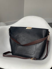 Bryan Utility Crossbody Vegan Leather Bag In Black