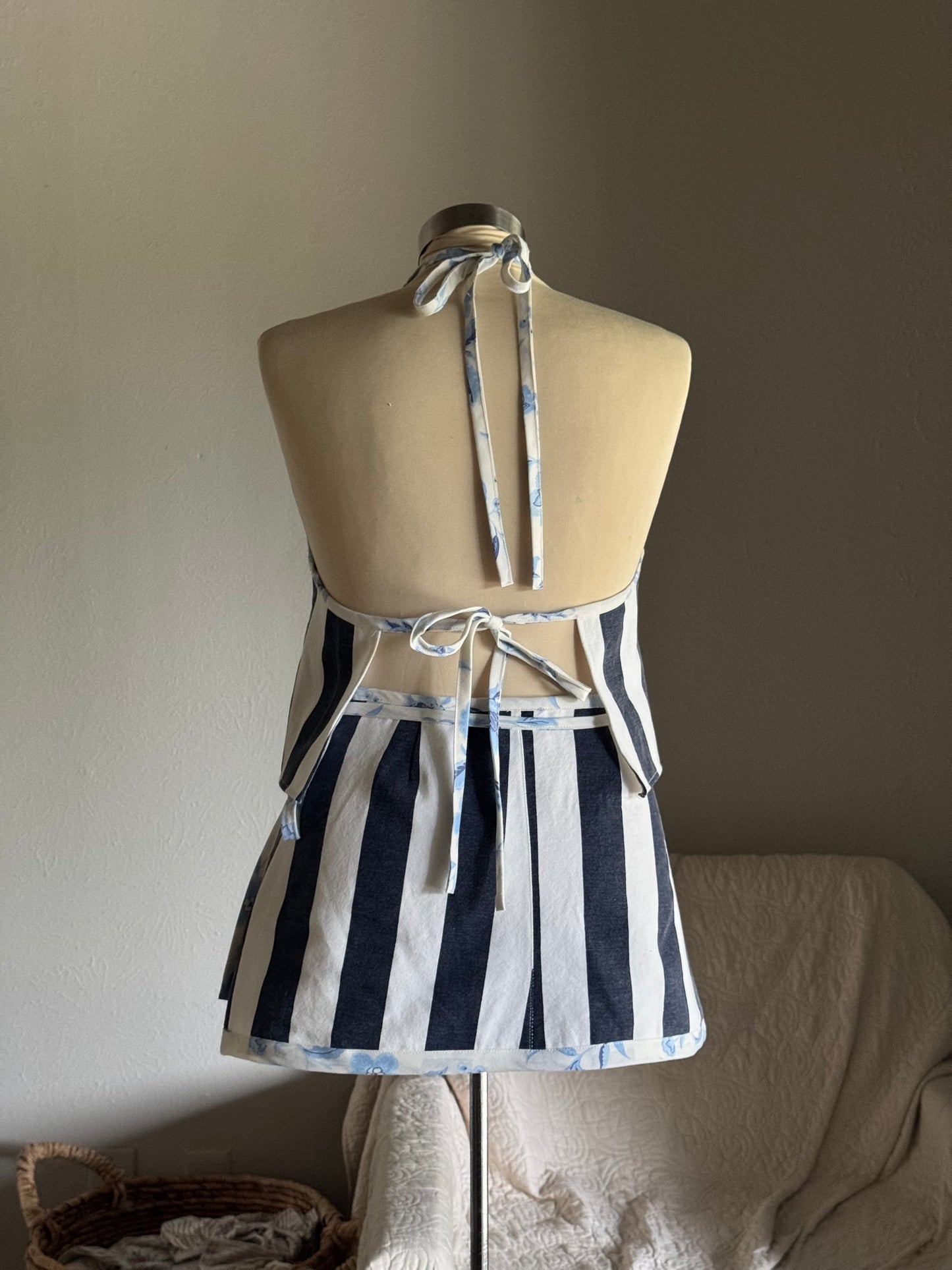 Brenda Handcrafted Halter Top In Bold Stripes