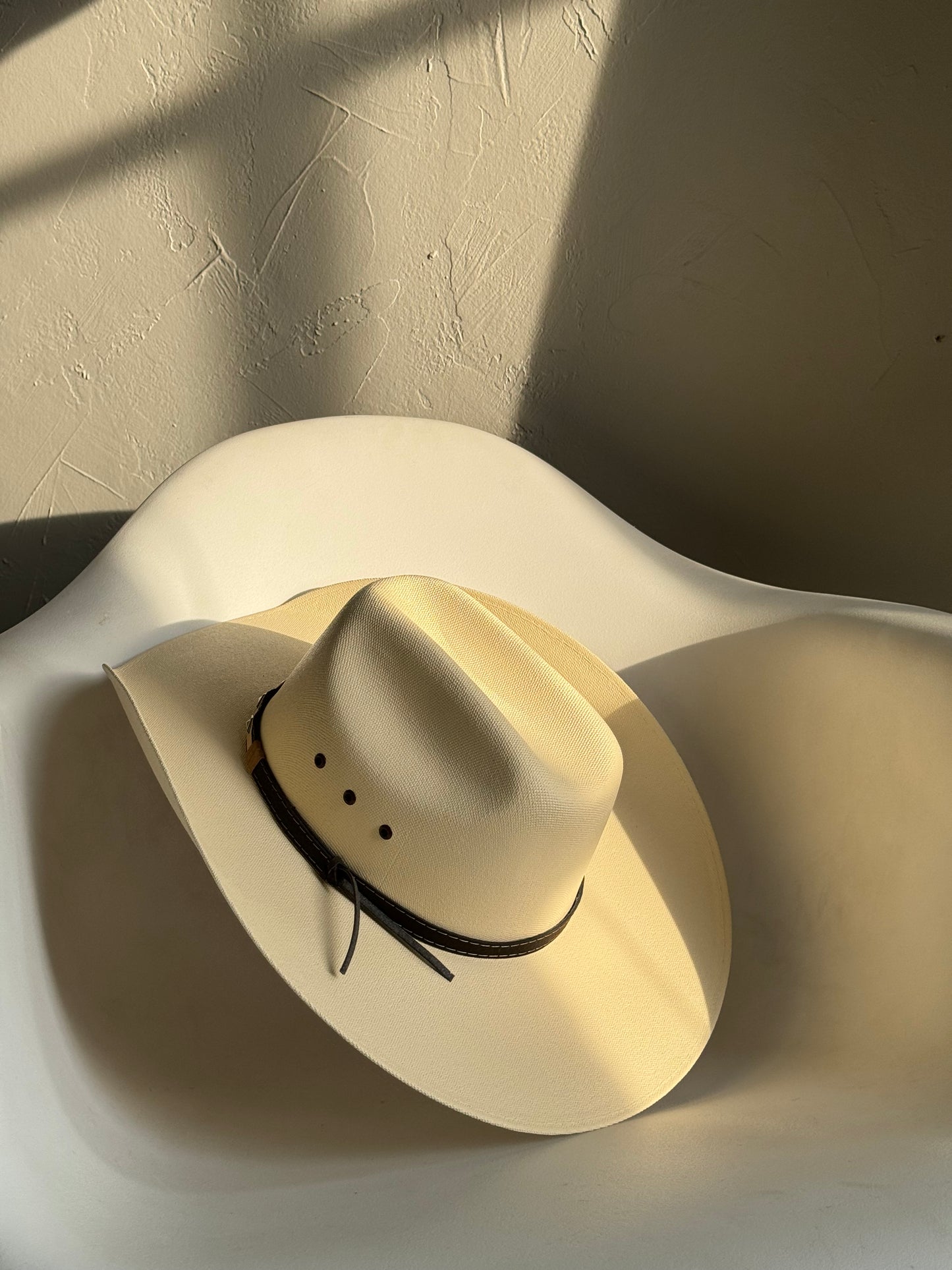 McCoy Classic Straw Cowboy Hat W/ Leather Belt & Silver Studs