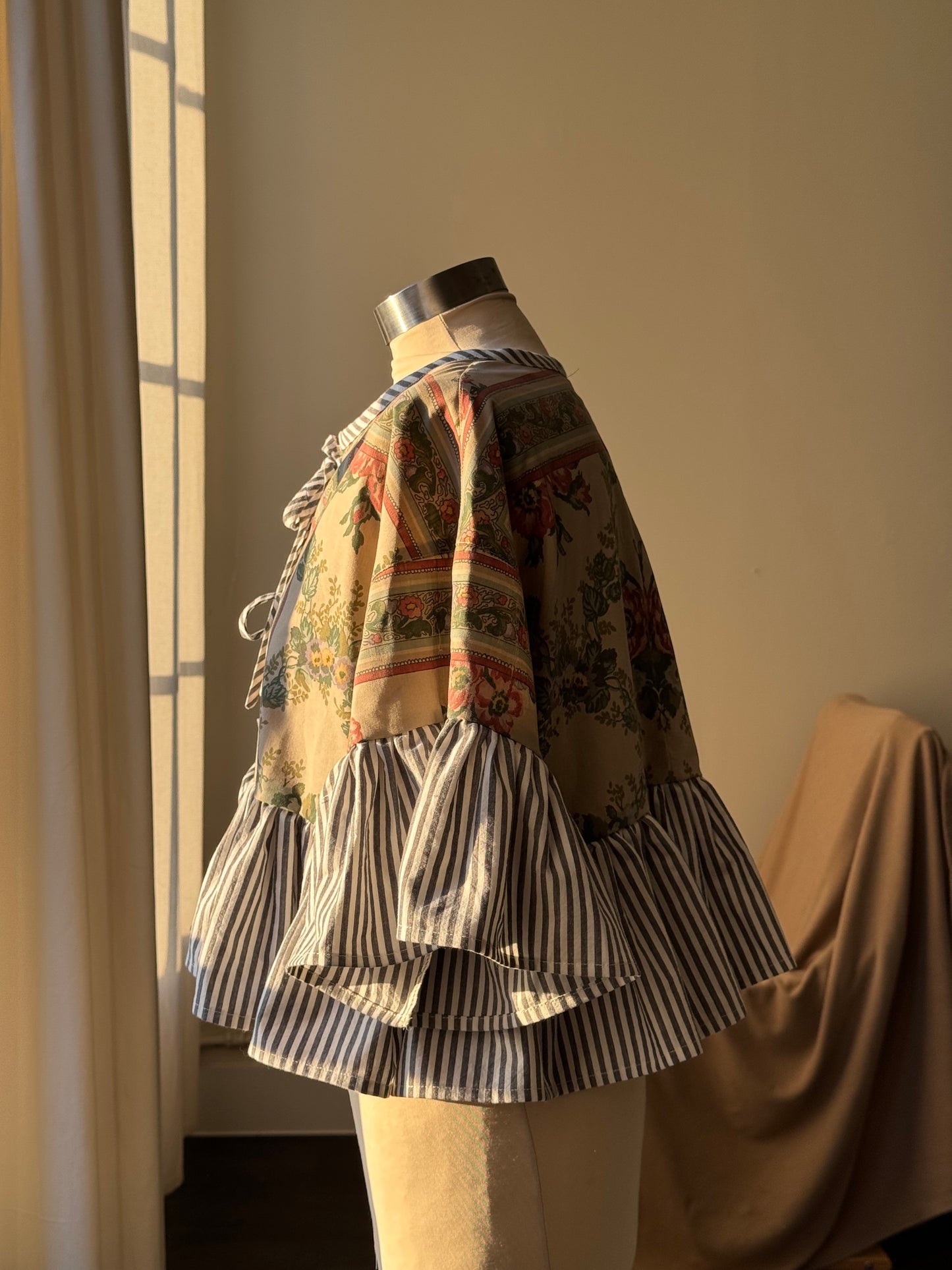 Joycie Vintage Handcrafted Ruffle Top In Autumn