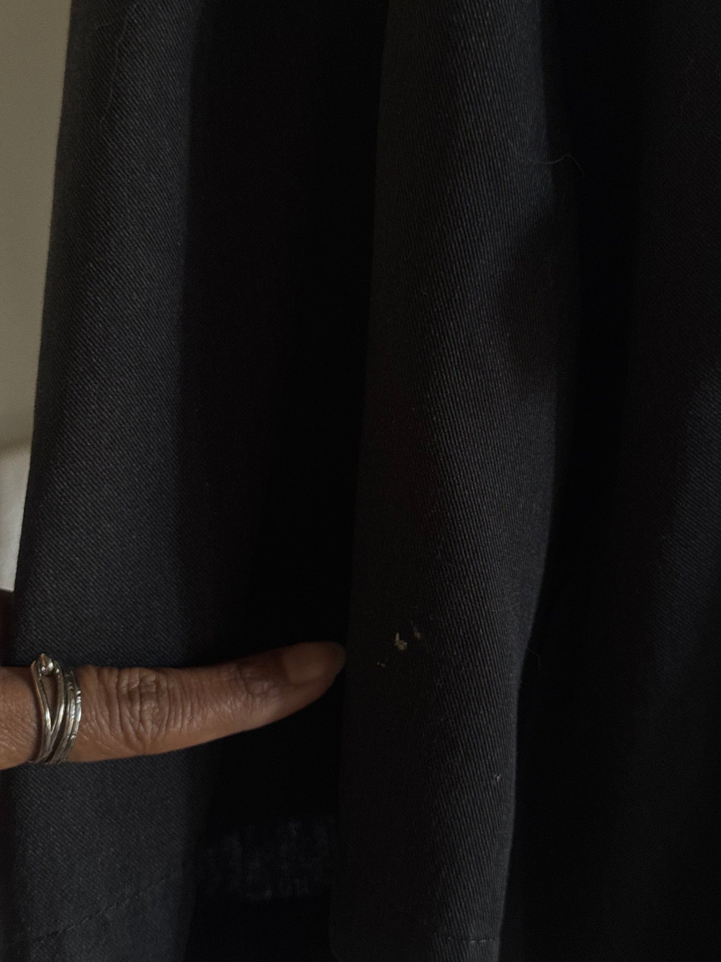 O.L. Handcrafted Embroidered Unisex Cropped Button Down In Vintage Black