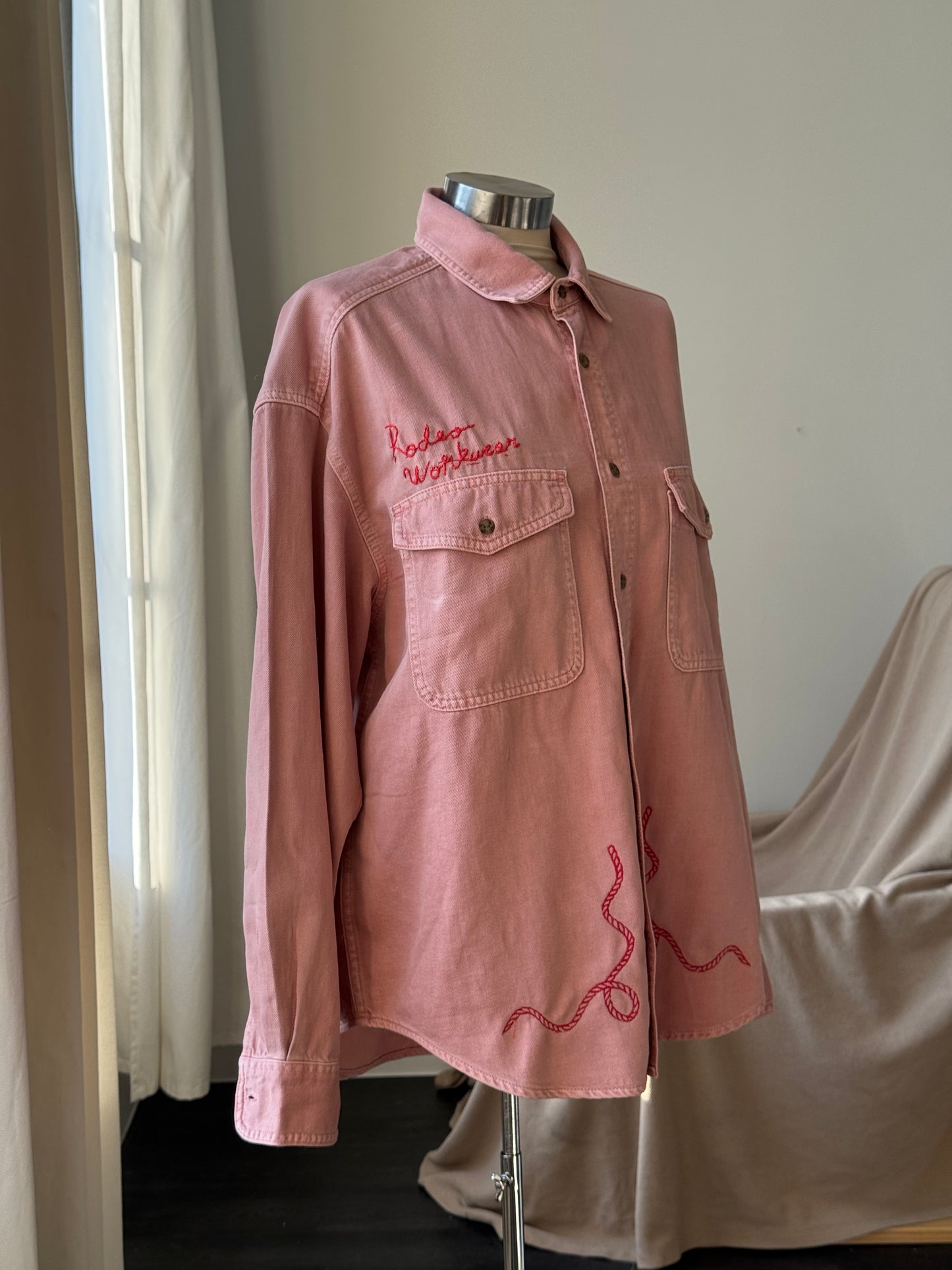 Jaxson Handcrafted Embroidered Rodeo Workwear Shacket