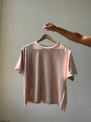 Sagan Cotton Boyfriend Crop Tee In Vintage Blush