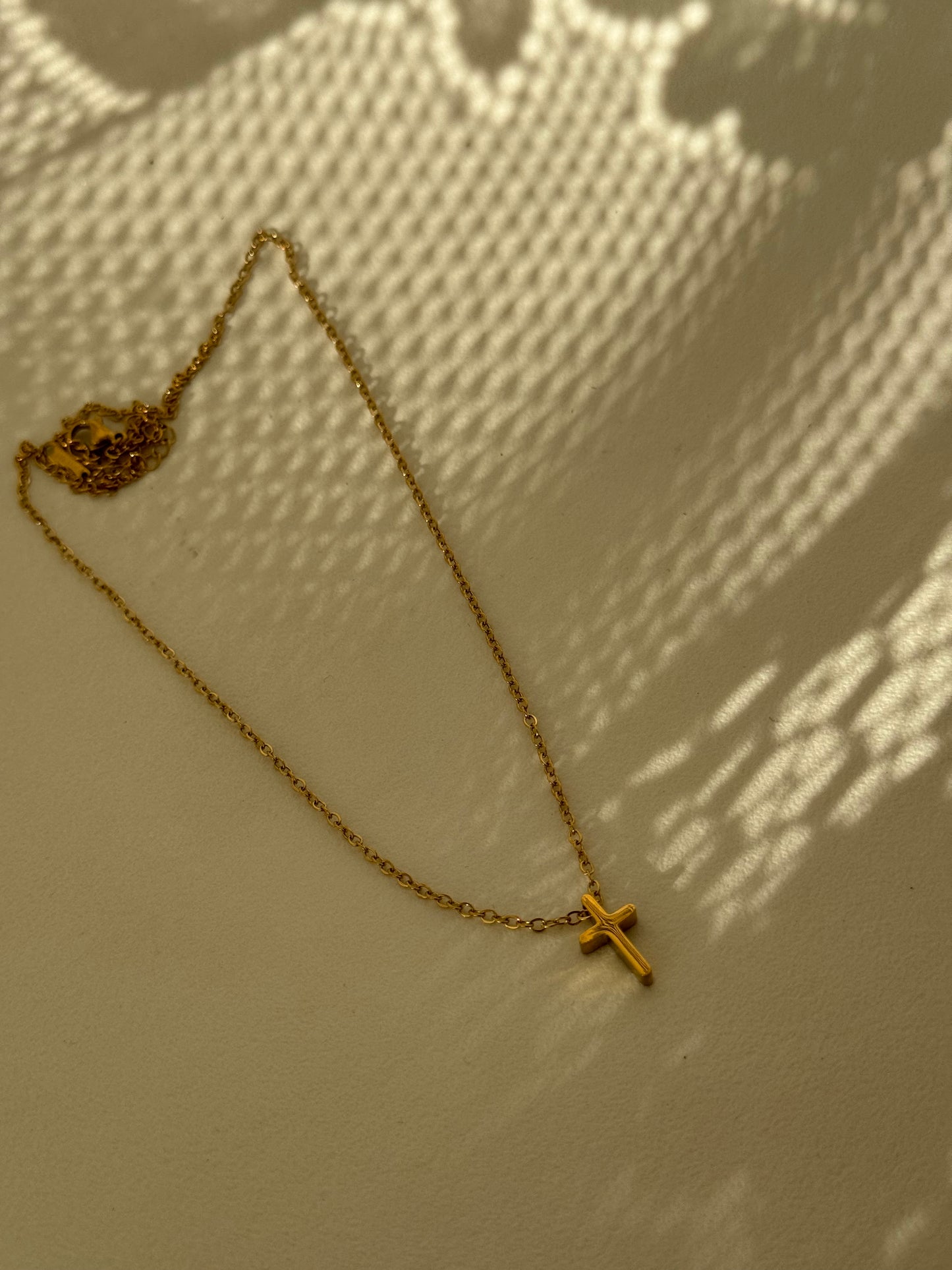 David Stainless Steel Mini Cross Necklace In Gold