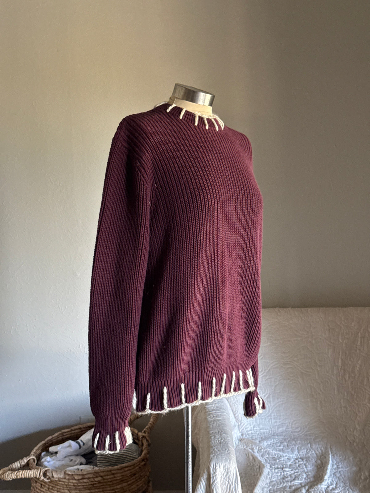 Joe Handcrafted Blanket Stitch Chunky Sweater