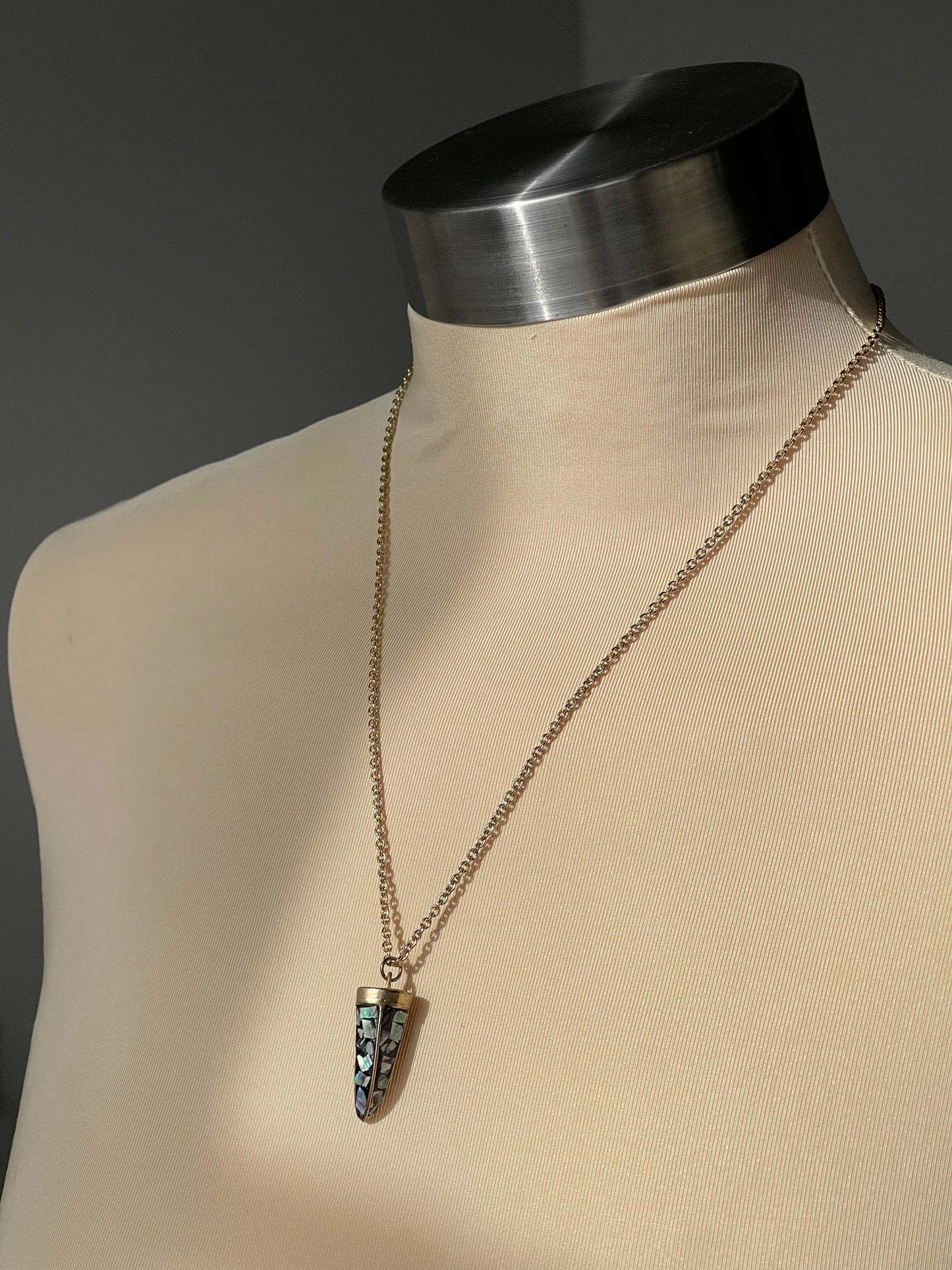 Allen Artisan Horn & Stone Necklace In Aqua Gold