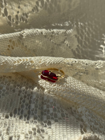 July Gem Statement Ring In Ruby Red