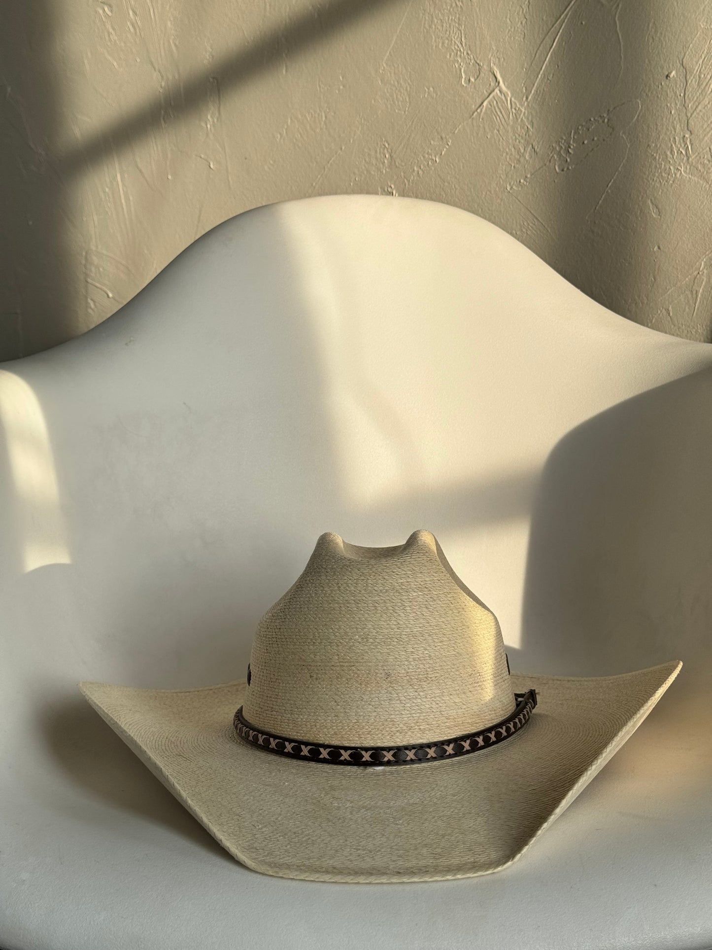 Jackson Classic Palm Spring/Summer Straw Cowboy Hat Leather Cross Belt