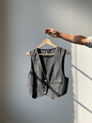 Eastwood Classic Western Acid Wash Denim Vest In Black