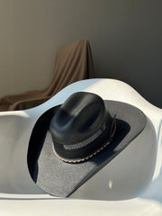 Jaxson Classic Woven Straw Cowboy Hat In Black