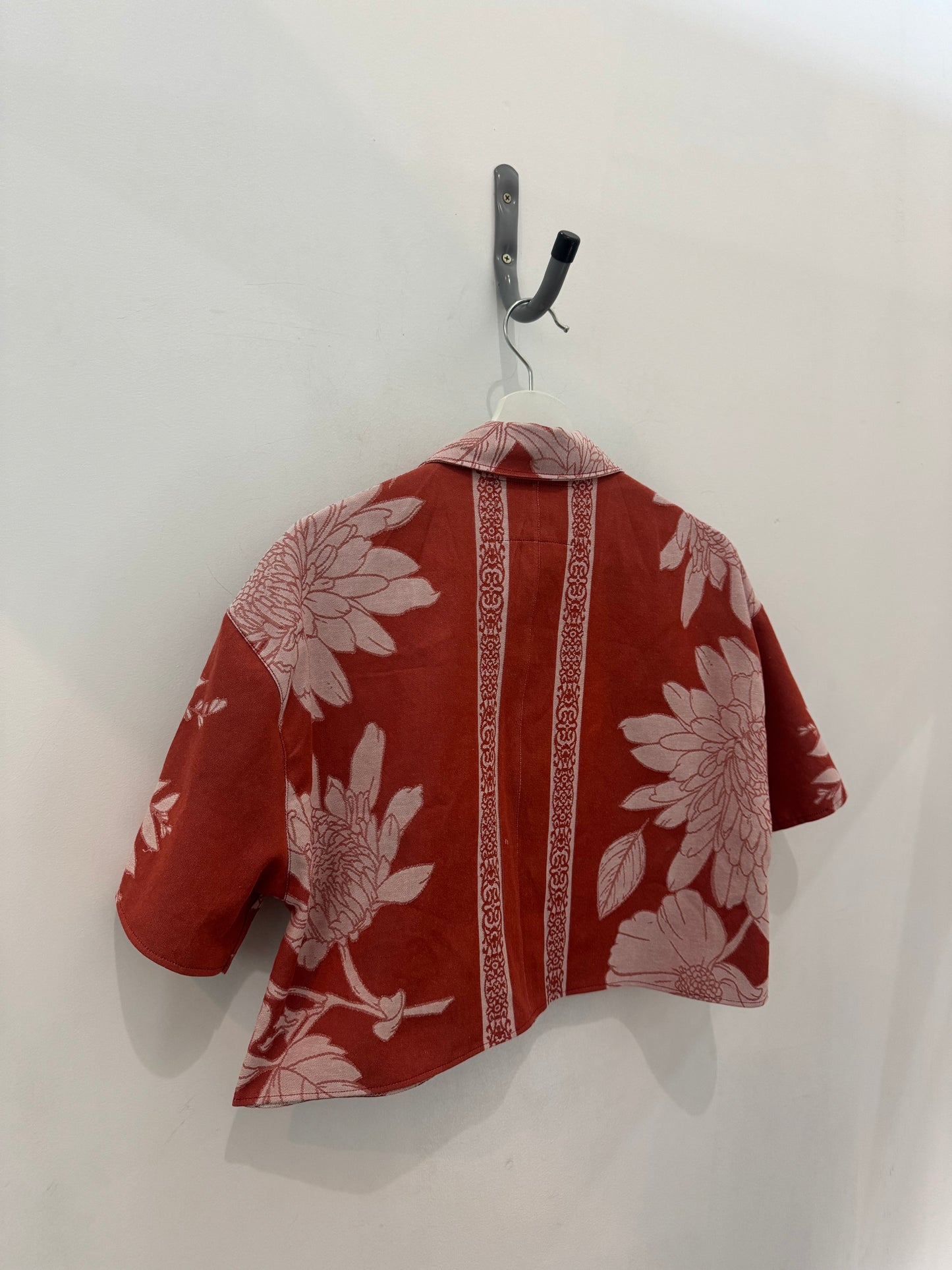 Judy Handcrafted Vintage Cropped Button Down In Cinnamon￼